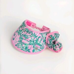 LILLY PULITZER  Ladies‎ Visor Hat and Scrunchie Brand New NO TAG PInk Floral